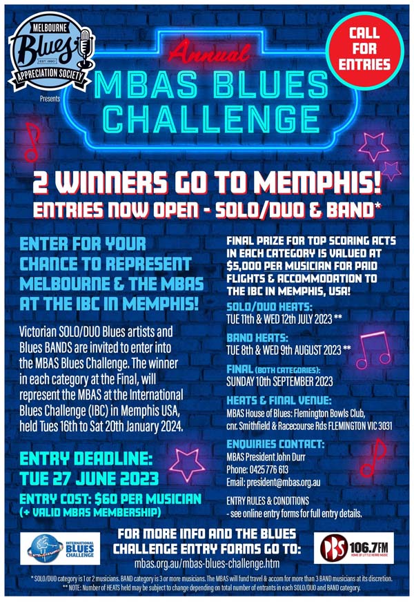 MBAS Blues Challenge 2023 flyer